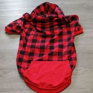 KOOLTAIL Plaid Dog Pet Sweater Coat with hoodie and Pocket Sz XXL  NWT